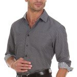 Men's Slim Fit Button-Down Dress Shirt, Black Floral