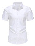 Men's White Short Sleeve Dress Shirt - Wrinkle Resistant