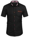 COOFANDY Men’s Short Sleeve Denim Dress Shirt