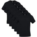 GILDAN Men's Black Crew T-Shirts - 6-Pack, Large