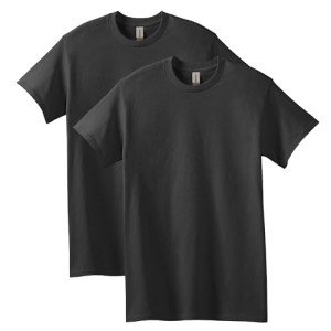 Gildan Men's Heavy Cotton T-Shirt 2-Pack, Black