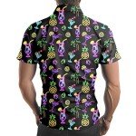 Stazary Men's Neon Hawaiian Button-Up Shirt