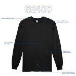 Gildan Men's Ultra Cotton Long Sleeve T-Shirts - Black 3-Pack