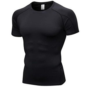 Men's Black Short Sleeve Compression Workout Shirt