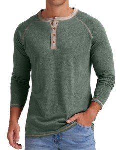 Sailwind Men's Cotton Henley Long Sleeve Shirt