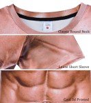 Cozople Men's Fun 3D Muscle Print Tee