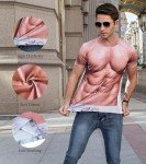 Cozople Men's Fun 3D Muscle Print Tee