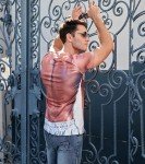 Cozople Men's Fun 3D Muscle Print Tee