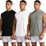 Men's 3-Pack Gym Tank Tops - Black, White, Grey