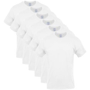Gildan Men's White Crew T-Shirts, 6-Pack, XL