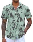 Men's Casual Aloha Floral Summer Button-Up Shirt