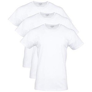Gildan Men's Arctic White Cotton Stretch T-Shirts 3-Pack