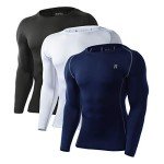Men's 3-Pack Long Sleeve Compression Workout Shirts