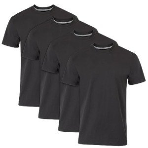 Hanes Men's 4 Pack Slim Fit Black T-Shirts
