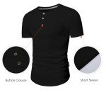 Men's Casual Short Sleeve Henley T-Shirt