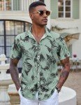 Men's Casual Aloha Floral Summer Button-Up Shirt