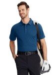Men's Quick-Dry Short Sleeve Polo Shirt - Dark Blue