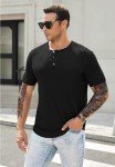 Men's Casual Short Sleeve Henley T-Shirt