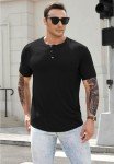 Men's Casual Short Sleeve Henley T-Shirt