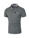 Men’s Short Sleeve Classic Plaid Golf Polo Shirt