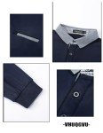 Men's Casual Long Sleeve Polo Shirt - Blue XL