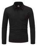 HMIYA Men's Classic Long Sleeve Polo Shirt