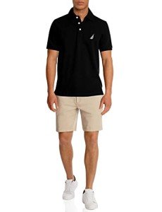 Nautica Short Sleeve Cotton Pique Polo Shirt - Black