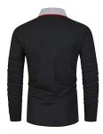 Men's Long Sleeve Classic Polo Shirt with Pocket