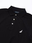 Nautica Short Sleeve Cotton Pique Polo Shirt - Black