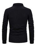 Men's Casual Fit Long Sleeve Polo Shirt - Black