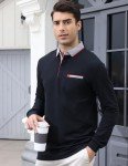 Men's Long Sleeve Classic Polo Shirt with Pocket