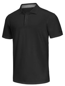 Men's Moisture-Wicking Golf Polo Shirt - Black XXL