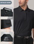 Men's Moisture-Wicking Golf Polo Shirt - Black XXL