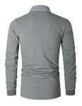 Men's Long Sleeve Cotton Polo Shirt - Grey