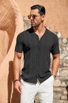 Men's Vintage Short Sleeve Knitted Polo Shirt