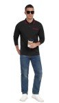Men's Long Sleeve Golf Polo Shirt - Black