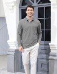 Men's Long Sleeve Cotton Polo Shirt - Grey
