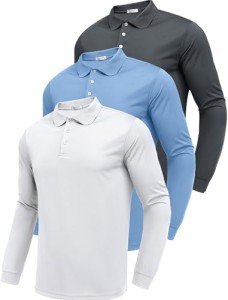 Men’s Long Sleeve Moisture-Wicking Polo Shirt