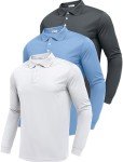 Men’s Long Sleeve Moisture-Wicking Polo Shirt