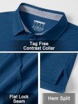 Men's Quick-Dry Short Sleeve Polo Shirt - Dark Blue