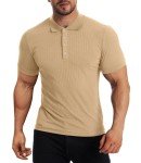 Arvilhill Men's Quick Dry Golf Polo Shirt - Khaki