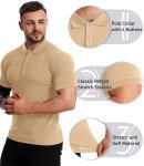 Arvilhill Men's Quick Dry Golf Polo Shirt - Khaki