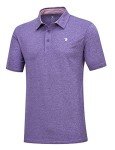Purple Short Sleeve Moisture-Wicking Golf Polo - XXL