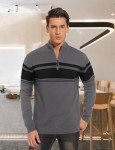 TACVASEN Men's Striped Golf Pullover Sweater