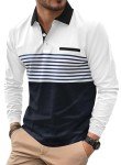 Trendy Fitted Polo Shirt for Men - White