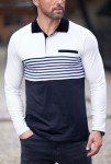 Trendy Fitted Polo Shirt for Men - White