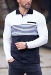 Trendy Fitted Polo Shirt for Men - White