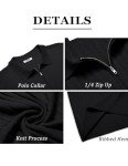 Men's Zippered Short Sleeve Ribbed Polo Shirt