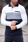 Trendy Fitted Polo Shirt for Men - White