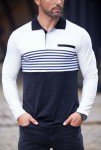 Trendy Fitted Polo Shirt for Men - White